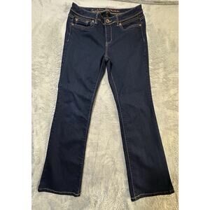 Simply Vera Vera Wang Women’s 8 Bootcut Jeans Dark Wash Stretch Flap Pockets